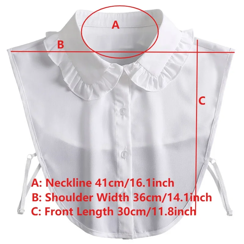 Chiffon bianco bordo fungo colletto finto maglione di pizzo decorativo camicetta top cravatte colletti decorativi falsi staccabili