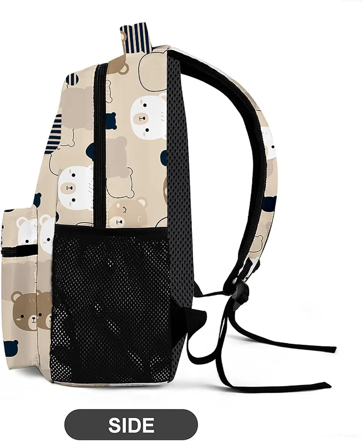 Ransel Beruang Kartun, Tas Laptop Ringan Tahan Lama Tas Daypack Cetak 3D Dengan Banyak Saku, Ransel Bahu Bergaya