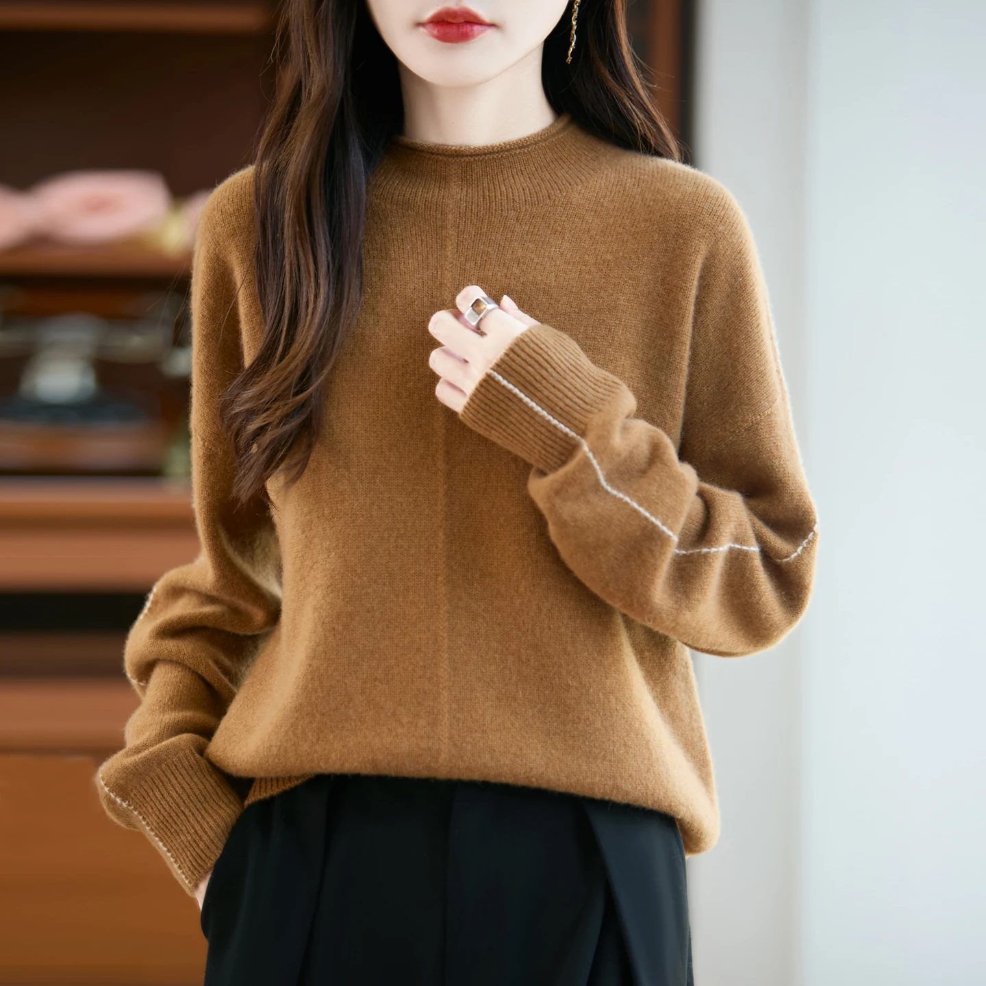 Winter Clothing Line - Женский шерстяной свитер осень-зима с высоким