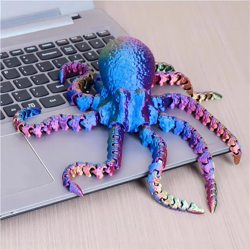 3D Printed Octopus Ornament Fish Tank Landscaping Accessories Movable Joint Figure Gifts For Kids