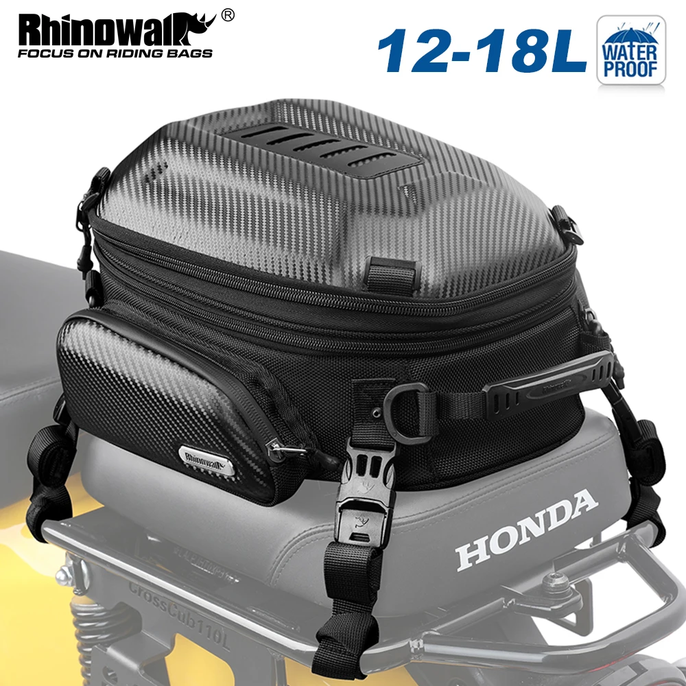 

Rhinowalk Motorcycle Tail Bag 12L-18L Waterproof Expandable Motor Rear Seat Bag Motorbike Luggage Backpack Saddle Bag Rider Bag