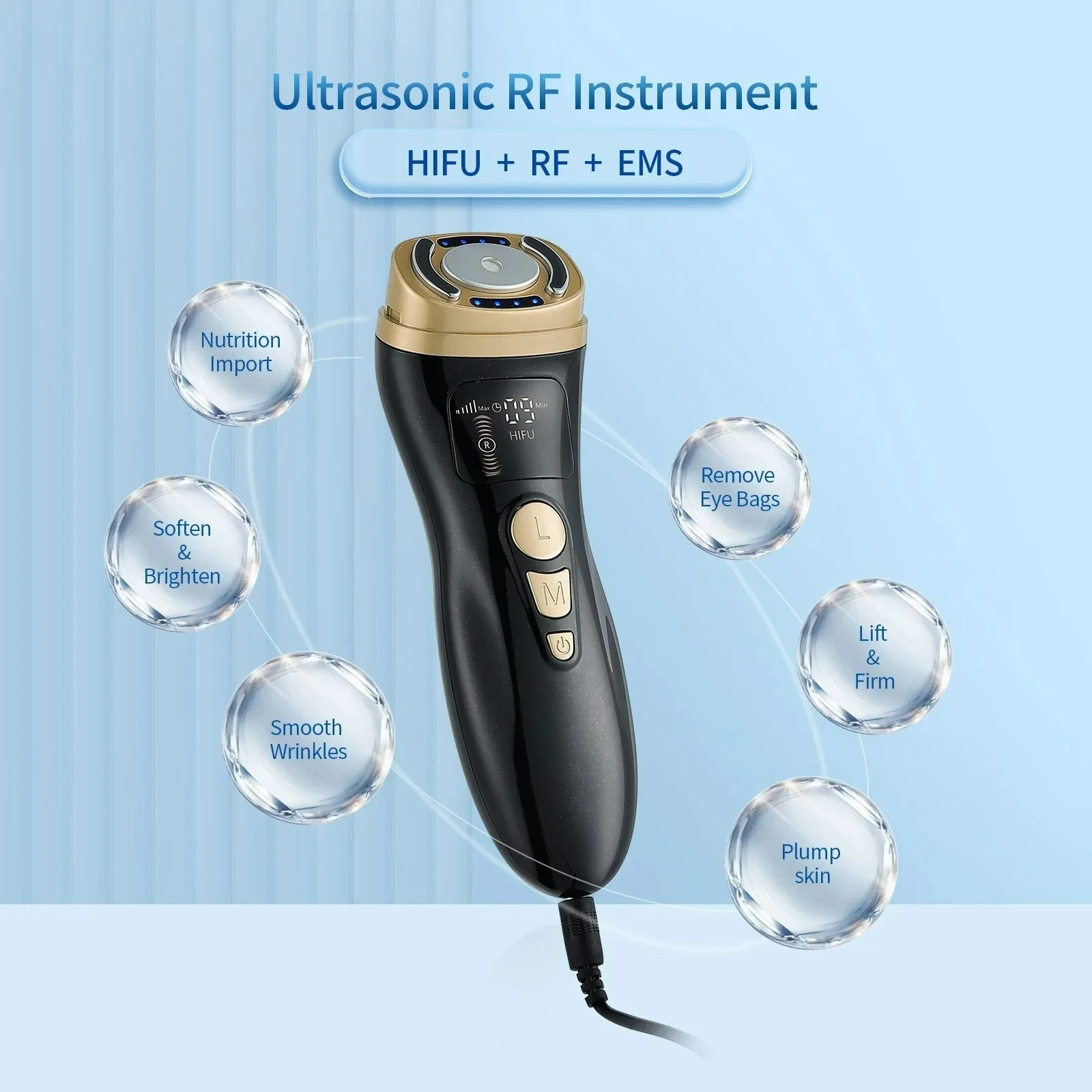 آلة بالموجات فوق الصوتية RF EMS HIFU الوجه رفع جهاز شد الجلد الوجه الذقن الرقبة العين المضادة للتجاعيد مدلك الاستخدام المنزلي #5