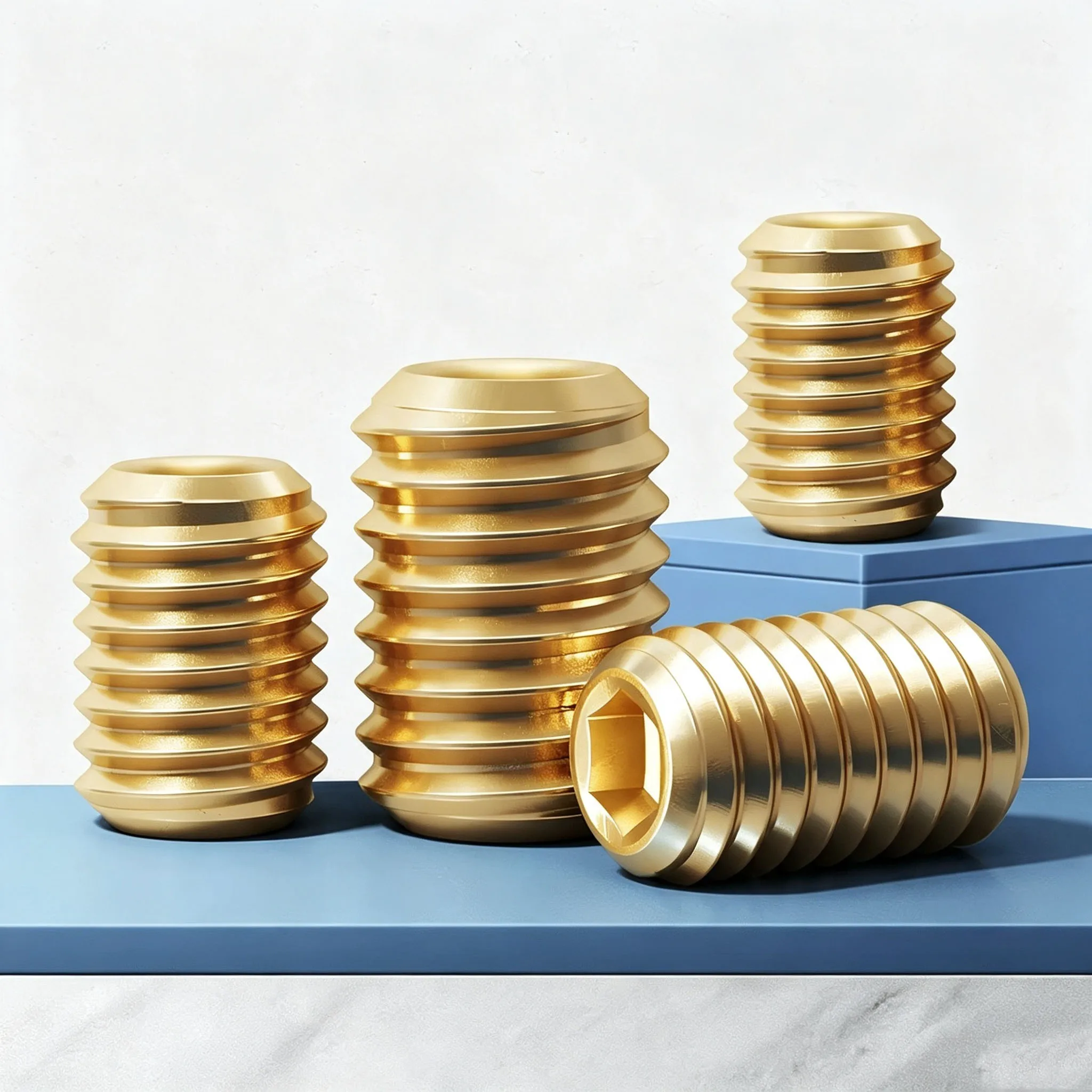 Headless Cup Point Grub Bolt Brass Hex Socket Set Screw DIN916 M2-M12 Positioning Fastener Hardware