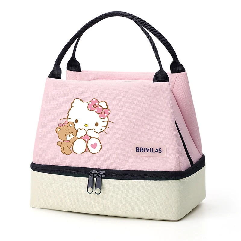 Hello Kitty Insulated Lunch Bag, Portable Lunch Box Storage Bag, Foldable Insulated Cooler Handbag For Office School Picnic