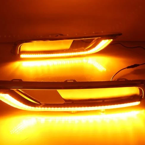 

12V DRL Fog Lamp Cover Driving lights Yellow Turn Signal Lamp LED Daytime Running Light For Honda CR-V CRV 2015 2016