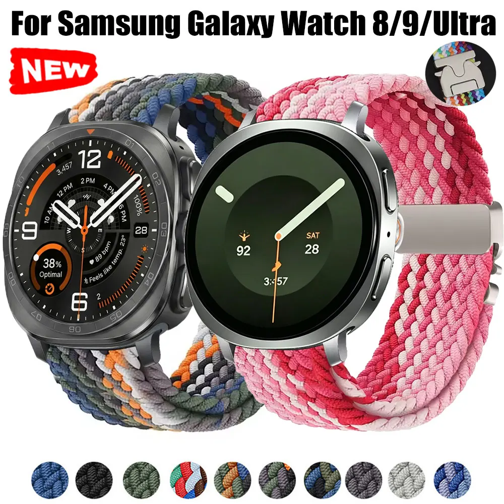 Nylon-Schlaufenarmband für Samsung Watch 9 8 40 44mm Watch 8 Classic 46MM Sport Weaves Band für Galaxy Watch Ultra 2 Armband Correa