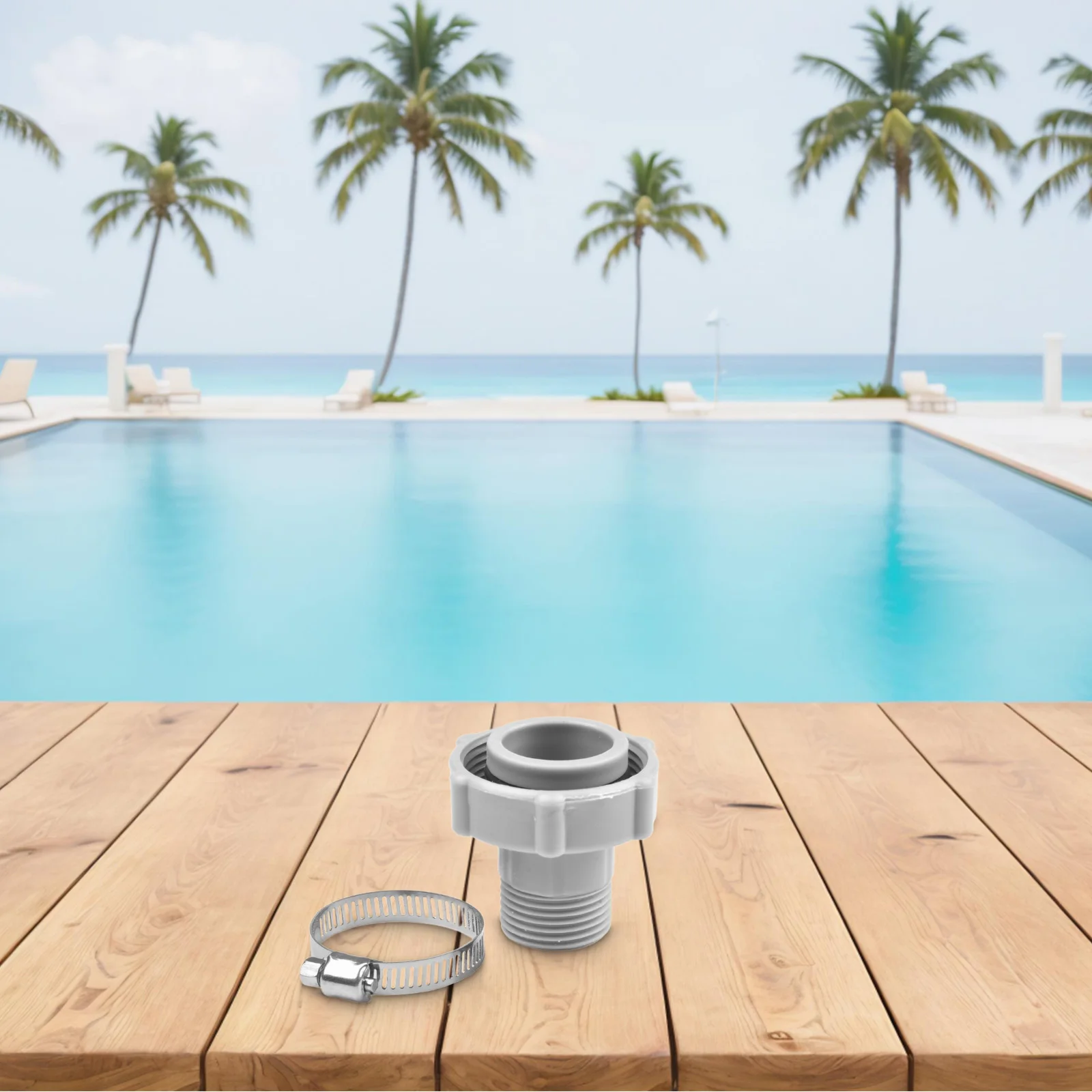 Swimming Pool Drain Hose Adapter with Clamp for Coleman P6 Series Replacement Part for Damaged Pool Drain Connectors