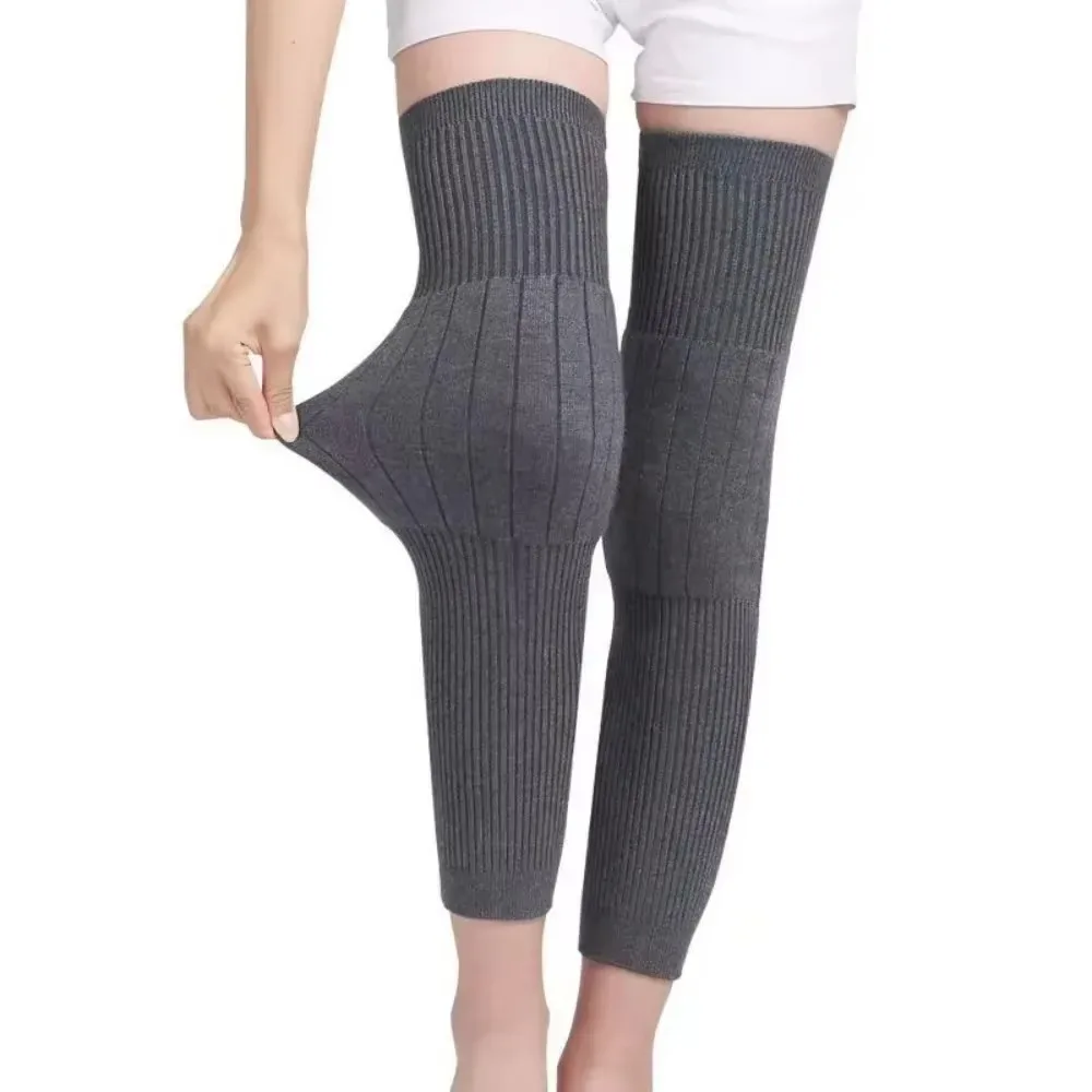 Jambières thermiques en cachemire pour les jambes, genouillères extensibles, genouillères chaudes pour l'hiver, soins des articulations musculaires, coussin de soutien du genou, 1 paire