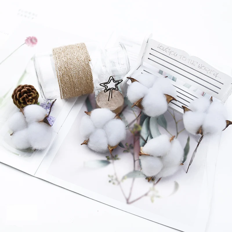 50/100 Stück Künstliche Blumen, Falsche Baumwollkugeln, Großhandel für Weihnachtsbaum, Pflanzenkranz, Hochzeit, Heimdekoration, Tischdekoration, Rahmenornament – Detail 6