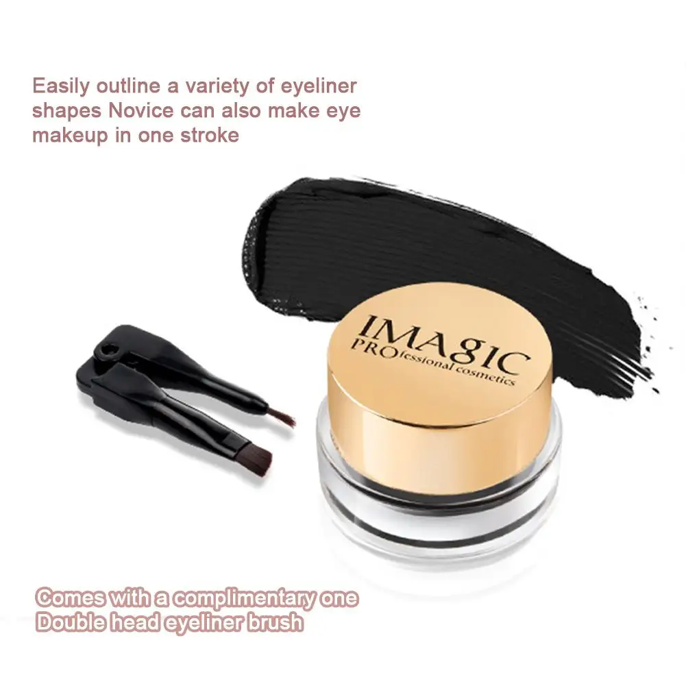 IMAGIC 3-Color Gel Eyeliner Waterproof Quick Dry Long-lasting EyeLiner Cream With Brush Professional Cosmetic Black/White/Blue