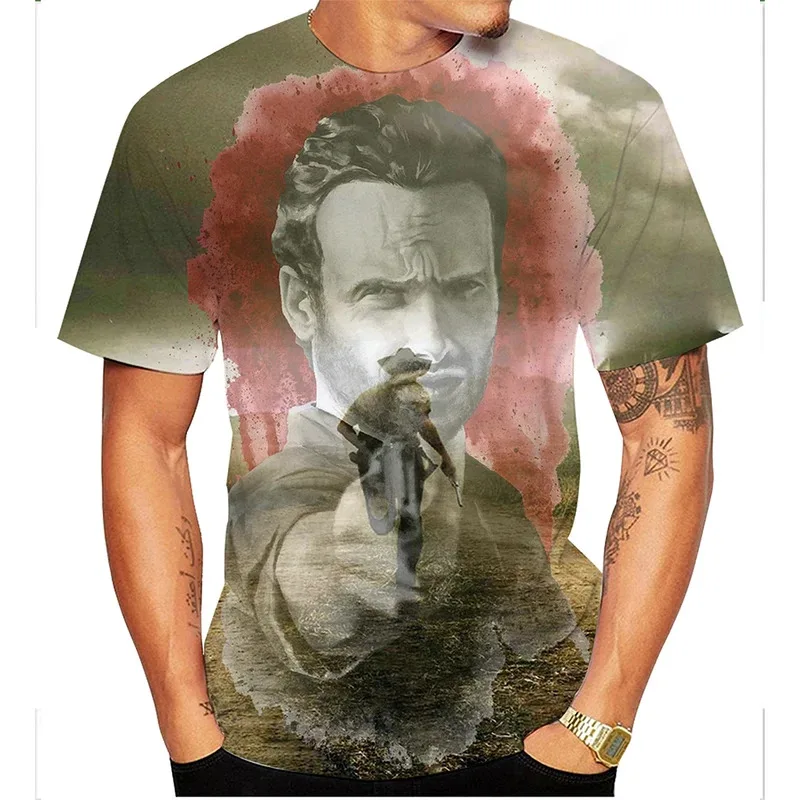 الصيف أزياء الرعب الفن 3D مطبوعة المشي الميت بارد شخصية الشارع أزياء تي شيرت