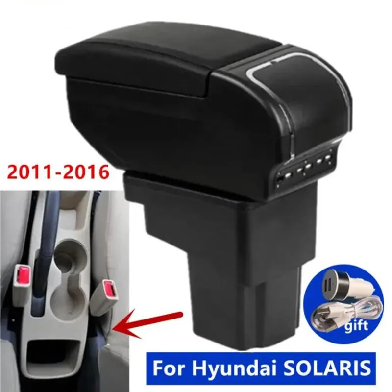 Für Hyundai SOLARIS Armlehne Box Für Hyundai Accent Solaris 2011 2012 2013 2013 2014 2015 2016 Lagerung Box Auto zubehör