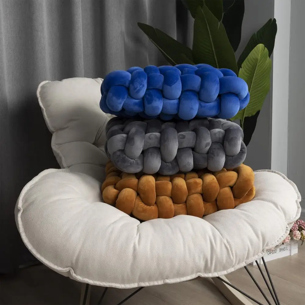 Pain Relief Bright Color Dining Chair Knot Design Plush Sitting Pillow Photography Prop