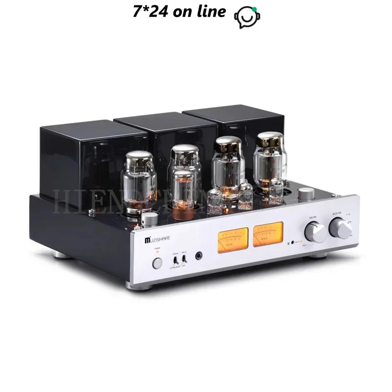 Q-019 MUZISHARE X7 Integrated Vacuum Tube Amp KT88x4 AB1 Push-pull Amplifier 25~45W TR~UL Switch 110V/220V MM Phono