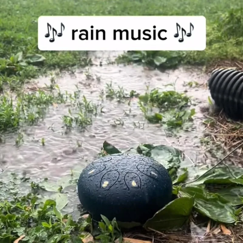 Picture 7: New 1pcs Rain Drum 6 Inches 8 Notes for Outside Garden,Drum Rain Chime Waterproof,Rain Drum for Garden Instrument, Ch-akra Drum