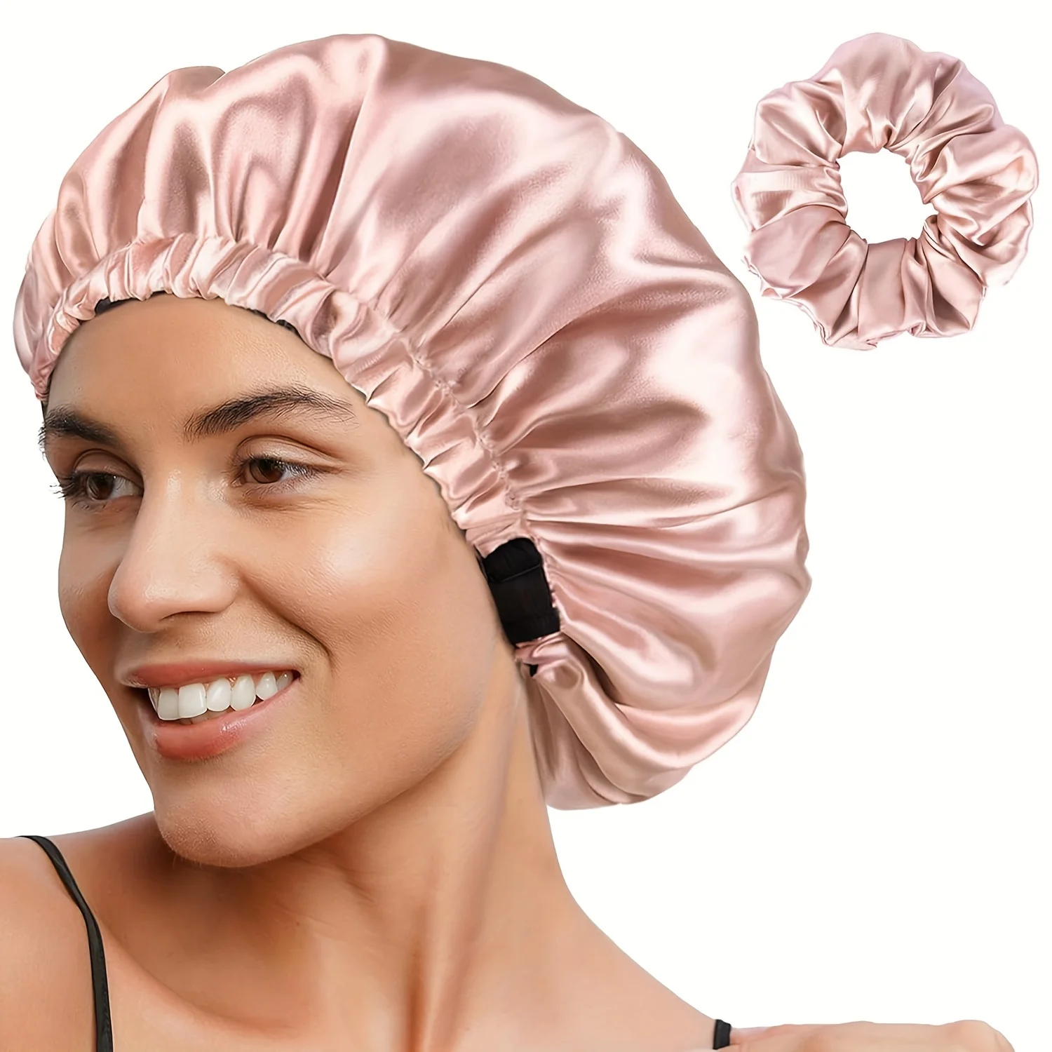 Ellitina Luxury Silk Satin Bonnet for Sleeping - Double Layer, Adjustable, Reversible Hair Cap for Women & Men