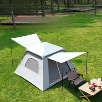 Quick open tent outdoor fully automatic 3-4 person vinyl folding portable free tent