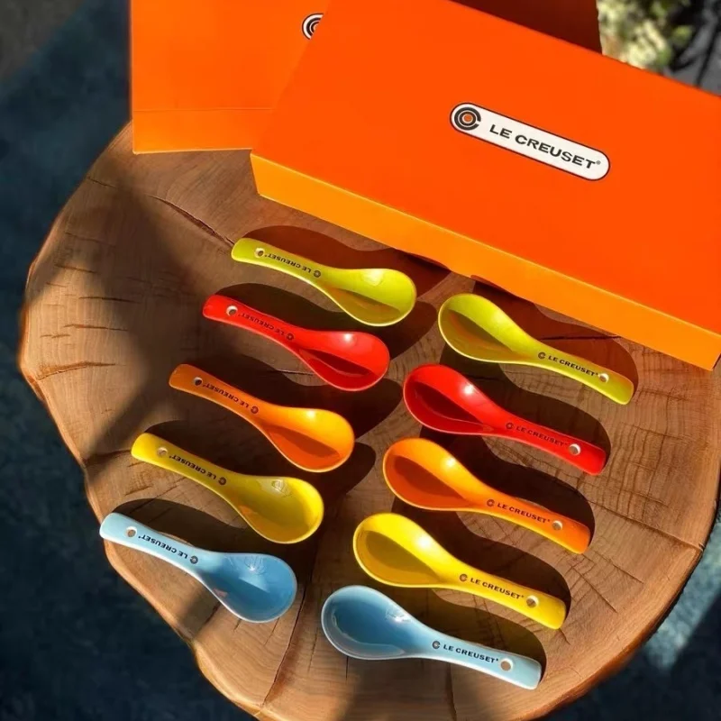 2025 Franse Le Creuset Regenboog Keramische Eetstokjes Gezonde Eetkamerset Doos Kleurrijk Servies Thuis Keuken Eetkamer Accessoire Cadeau