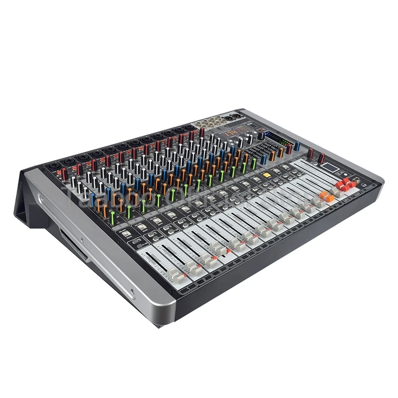 2x1200 خلط وحدة التحكم 12 قناة جهاز مزج الصوت خلاطات المهنية مع 48 فولت Prower بلوتوث USB وحدة التحكم الرقمية لعرض شريط DJ