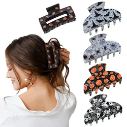 New 2024 Halloween Pumpkin Ghost Spider Wizard Hat Hair Claw Clips for Women Girls Catch Crab Funny Holiday Hairgrip Accessories