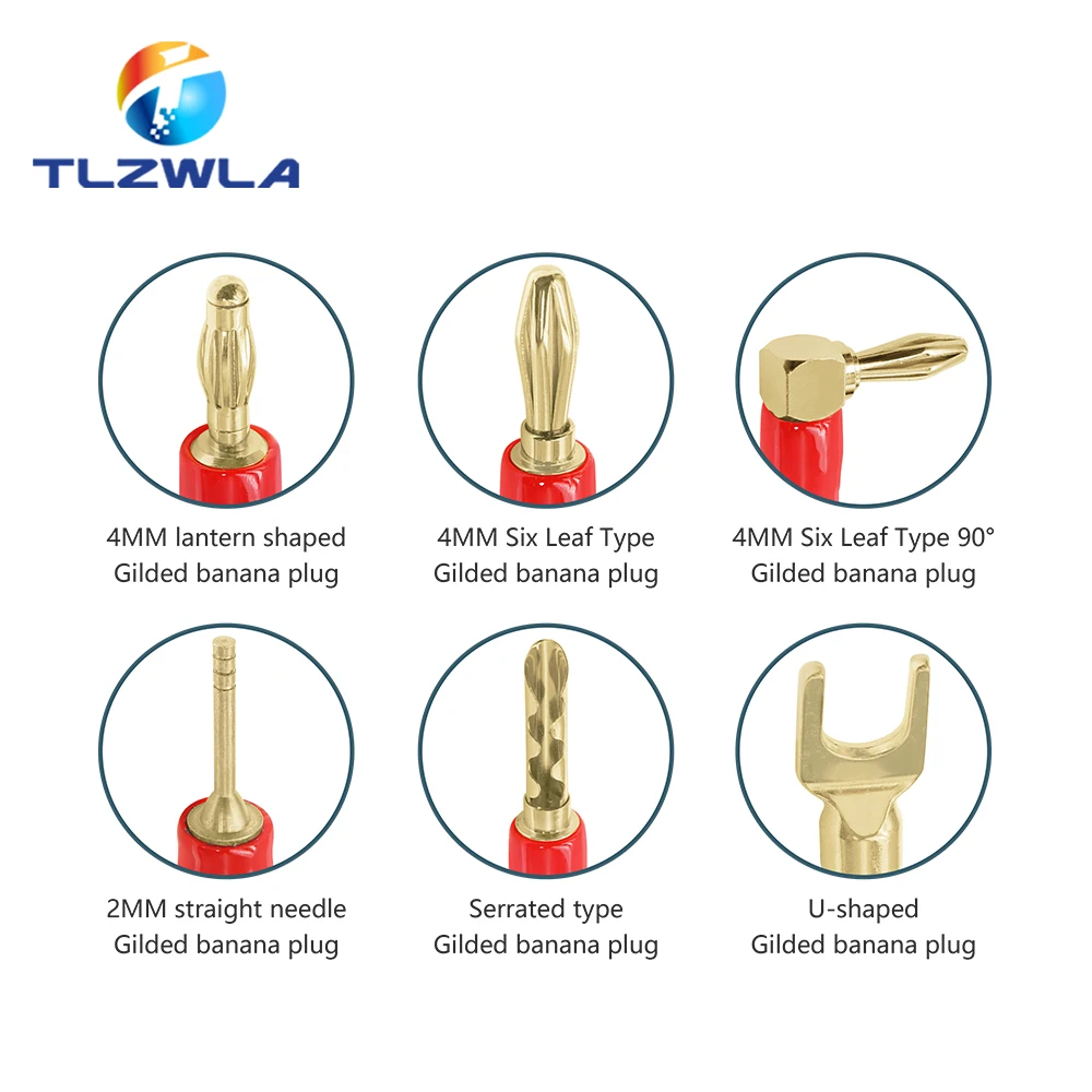 موسيقي سدادات موزة صوتية ، موصل سلكي ، قفل لولبي مزدوج ، موصلات موزة مطلية بالذهب عيار 24 ، مقبس لسلك السماعة