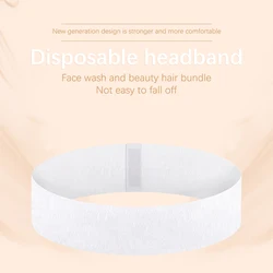 100 Pieces Disposable Spa Facial Headbands Stretch Non-Woven Soft Skin Care Hair Band With Convenient Closure For Beauty Salon