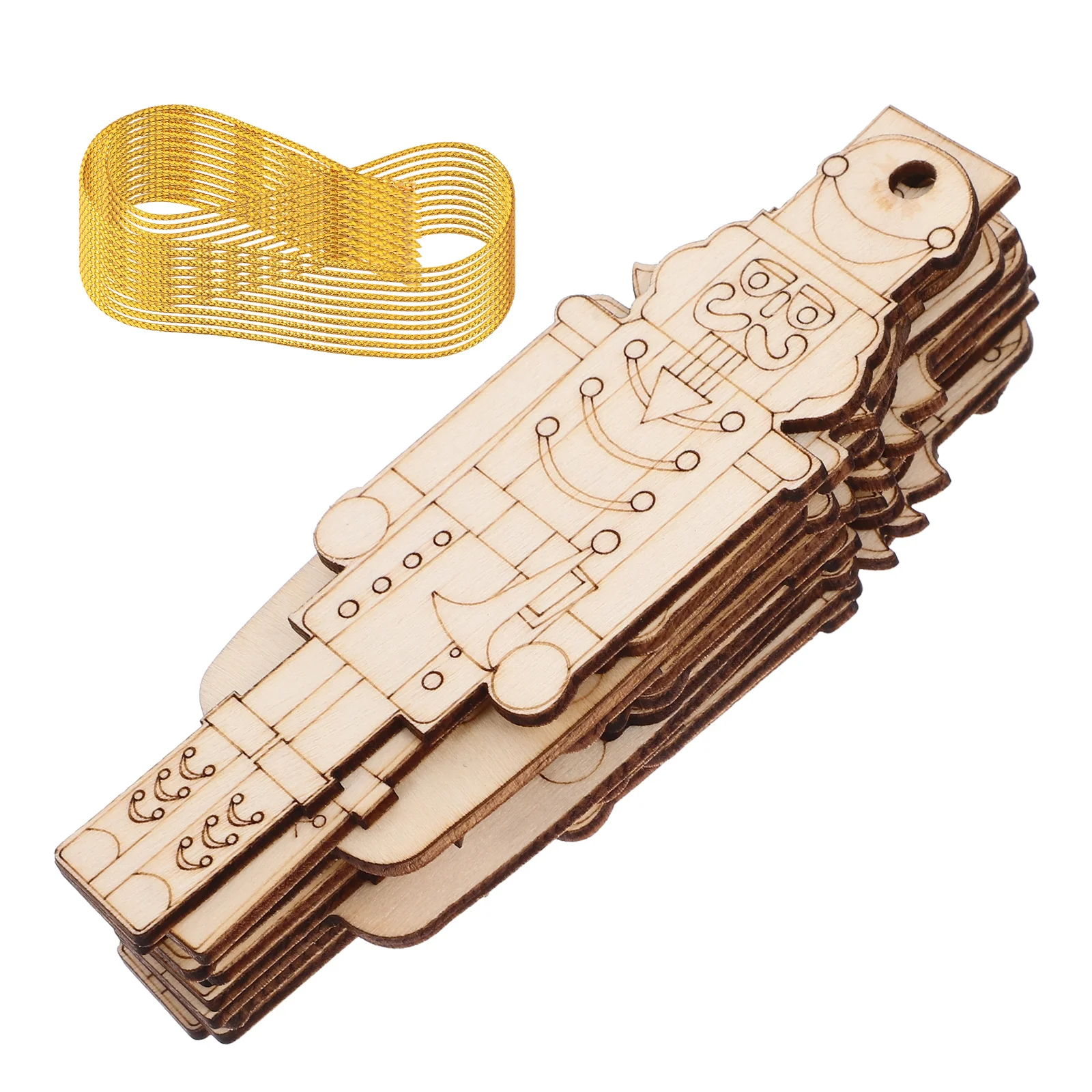 

12Pcs Wooden Nutcracker Cutouts Christmas Ornament Unfinished Wood Pieces for DIY Graffiti Xmas Tree Window Door Decorative