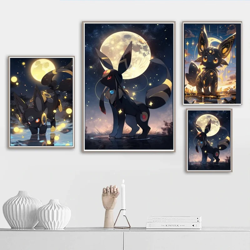 

Canvas Posters Pokemon Umbreon Modern Living Room Hanging Wall Stickers Birthday Gifts Classic Children's Bedroom Decor