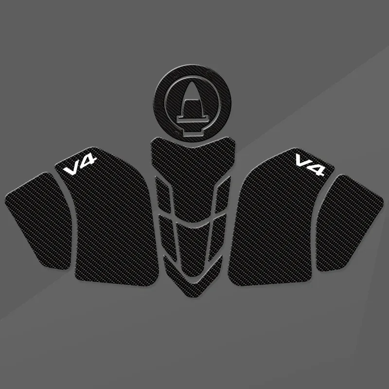 Tank Pad Protector Transparent Fishbone Sticker From 3D Epoxy Resin For Panigale V4 S R Streetfighter V4S 2018-2021,