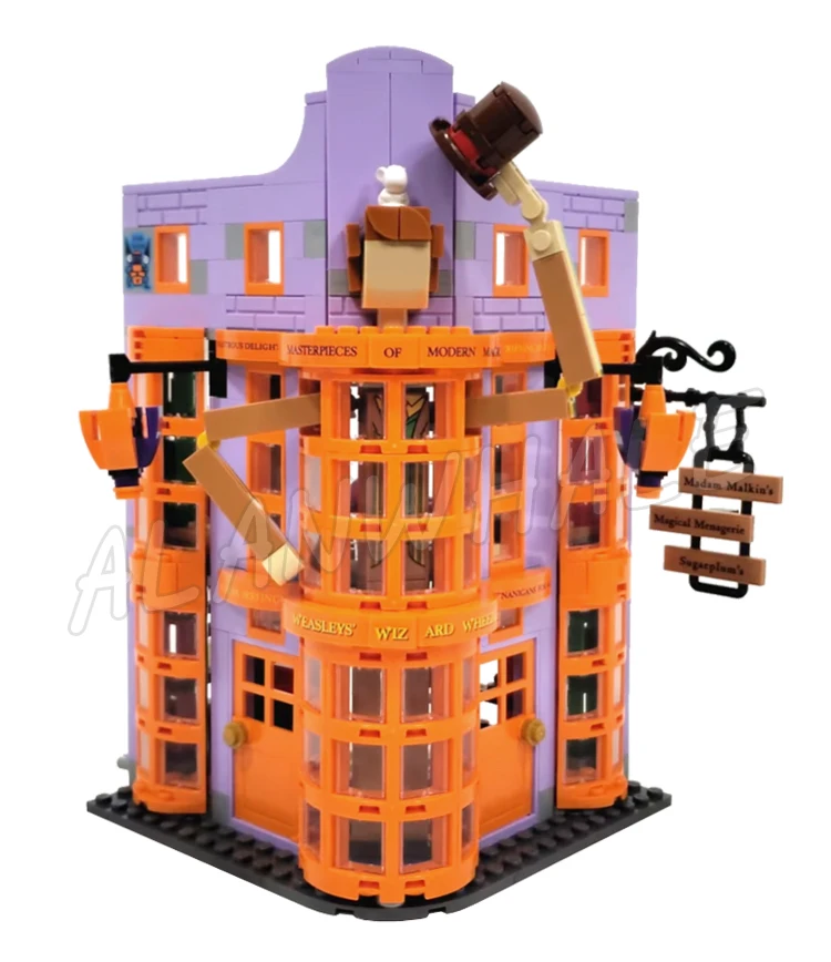 886pcs Magical World of Wizards 2-level Family's Joke Shop Owl Post 10910 Building Kits toy Compatible With Bricks
