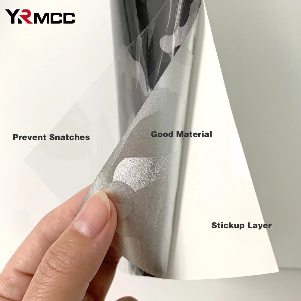 Carbon Fiber Film Ghost Gray Silver Glossy Car Sticker Anti Scratch PVC Forged Carbon Fiber Vinyl Wrap Films for Car Accessories
