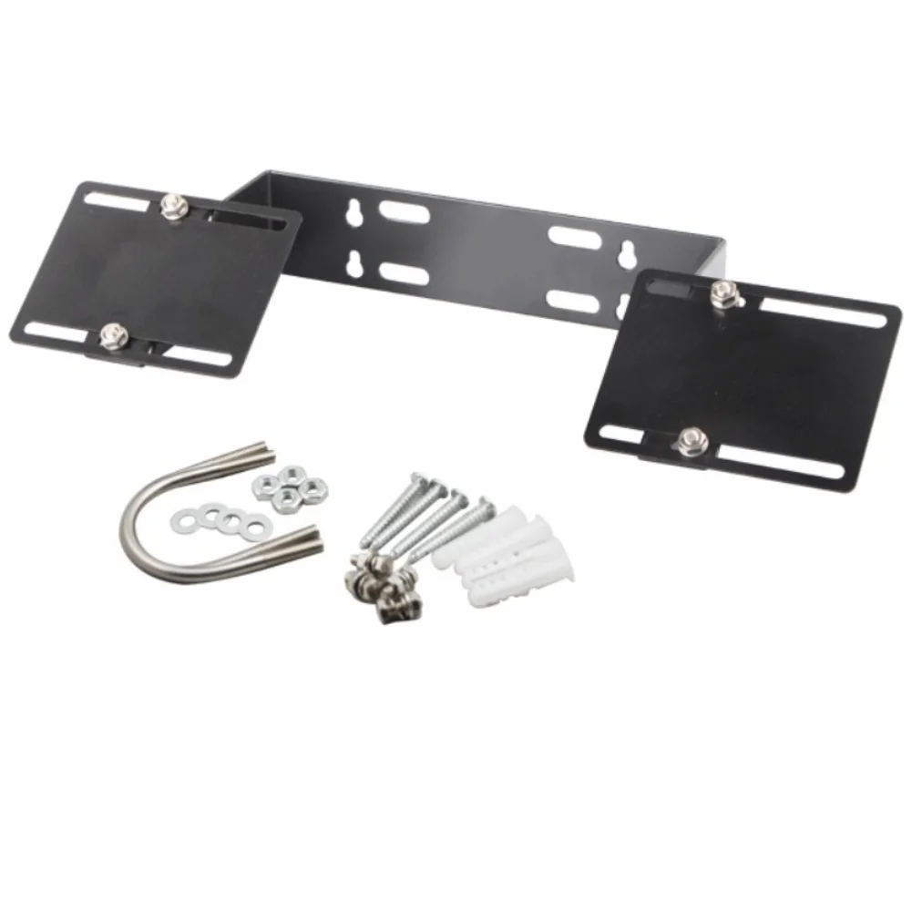 1 Set Solar Panel Bracket Wall Mount Column Clamp For Garden Light Monitoring Device 3W-15W Photovoltaic Support Steel Black