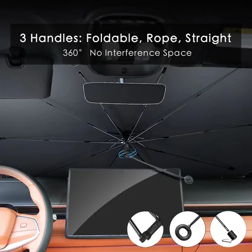 Imagen 2 del producto Parasol para coche, cubierta frontal para parabrisas, ventana, parasol plegable, bloque de calor, Parasol doblado portátil, modelo curvo automático