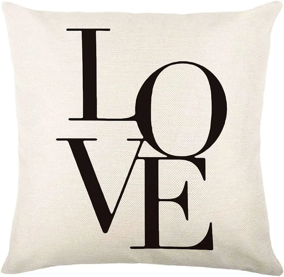 Love Home Panda Linen Cushion Cover for Car Living Room Sofa Bedroom Home Decor, 40x40 45x45 50x50 60x60 Pillowcase