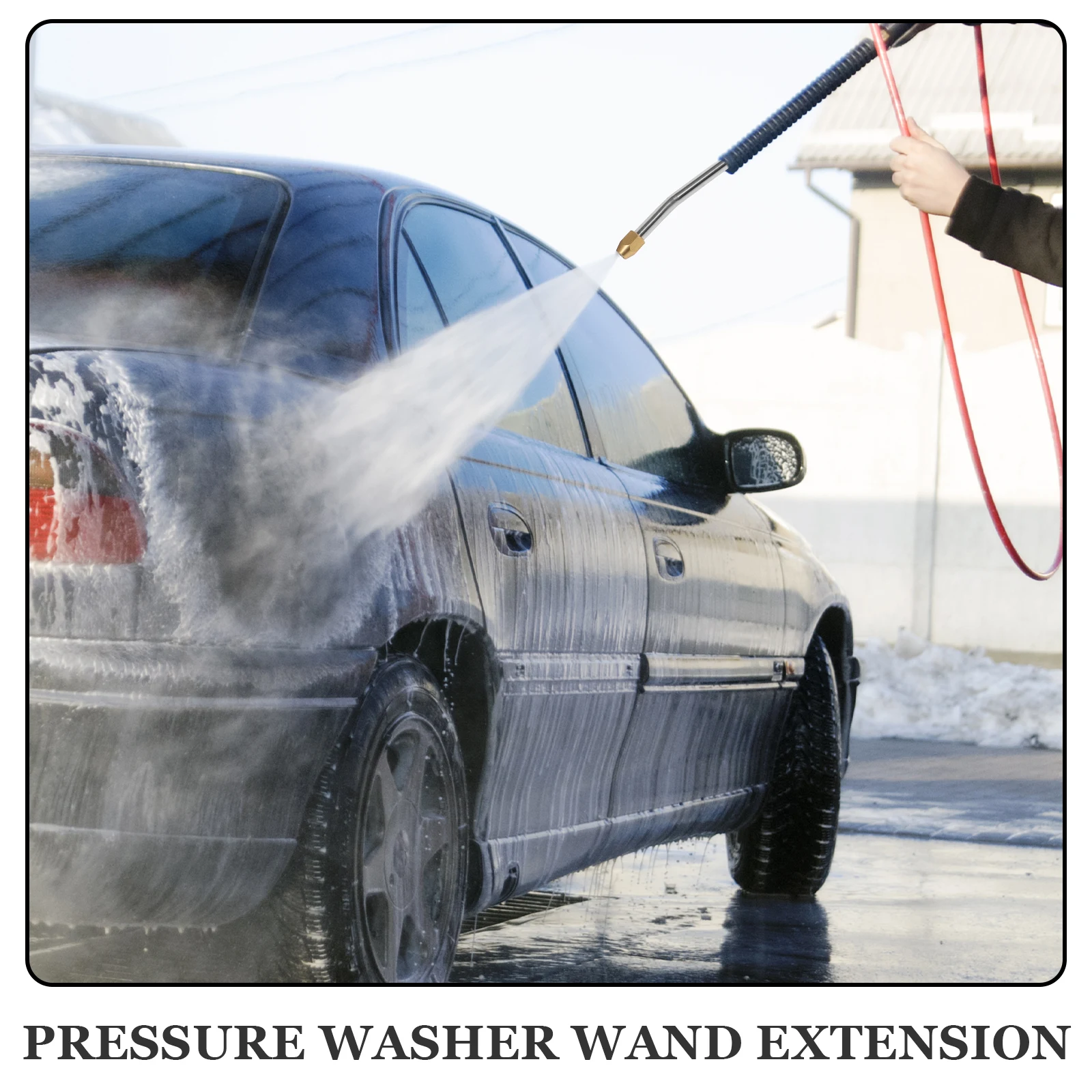 

30° Curved Car Extension Wand Metal Pressure Washer Rod Durable Watering Spray Nozzle For Vehicle Washing Household Cleaning