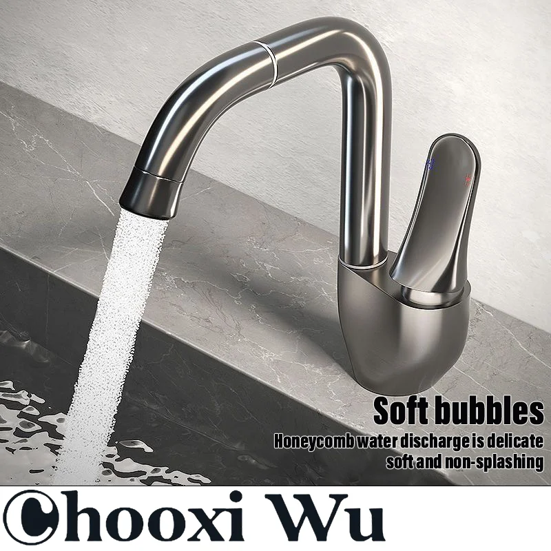 CHOOXIWU-Bathroom 360° rotating faucet, all copper casting, dual hot and cold controls