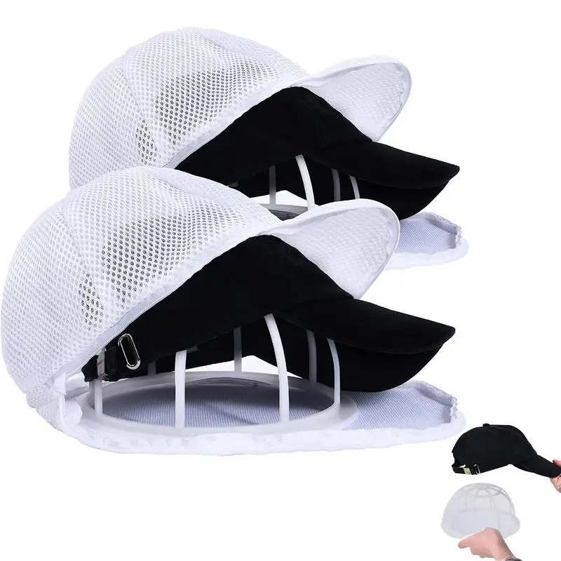 Baseball Hat Washer Ball Caps Washing Cage With Mesh Laundry Bag 2 In 1 Hat Washing Bag And Ball Cap Shaper For Dishwasher And