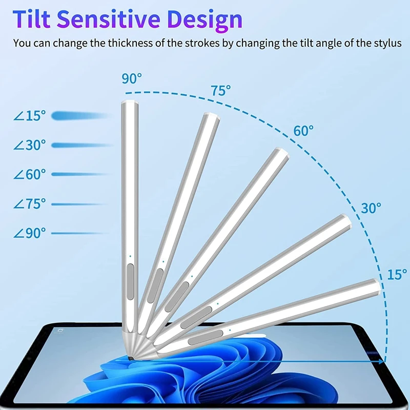 Stylus Pen Magnetic For Surface Pro 3/4/5/6/7 Pro X Go 2 Book Latpop 4096 Levels Pressure Palm Rejection