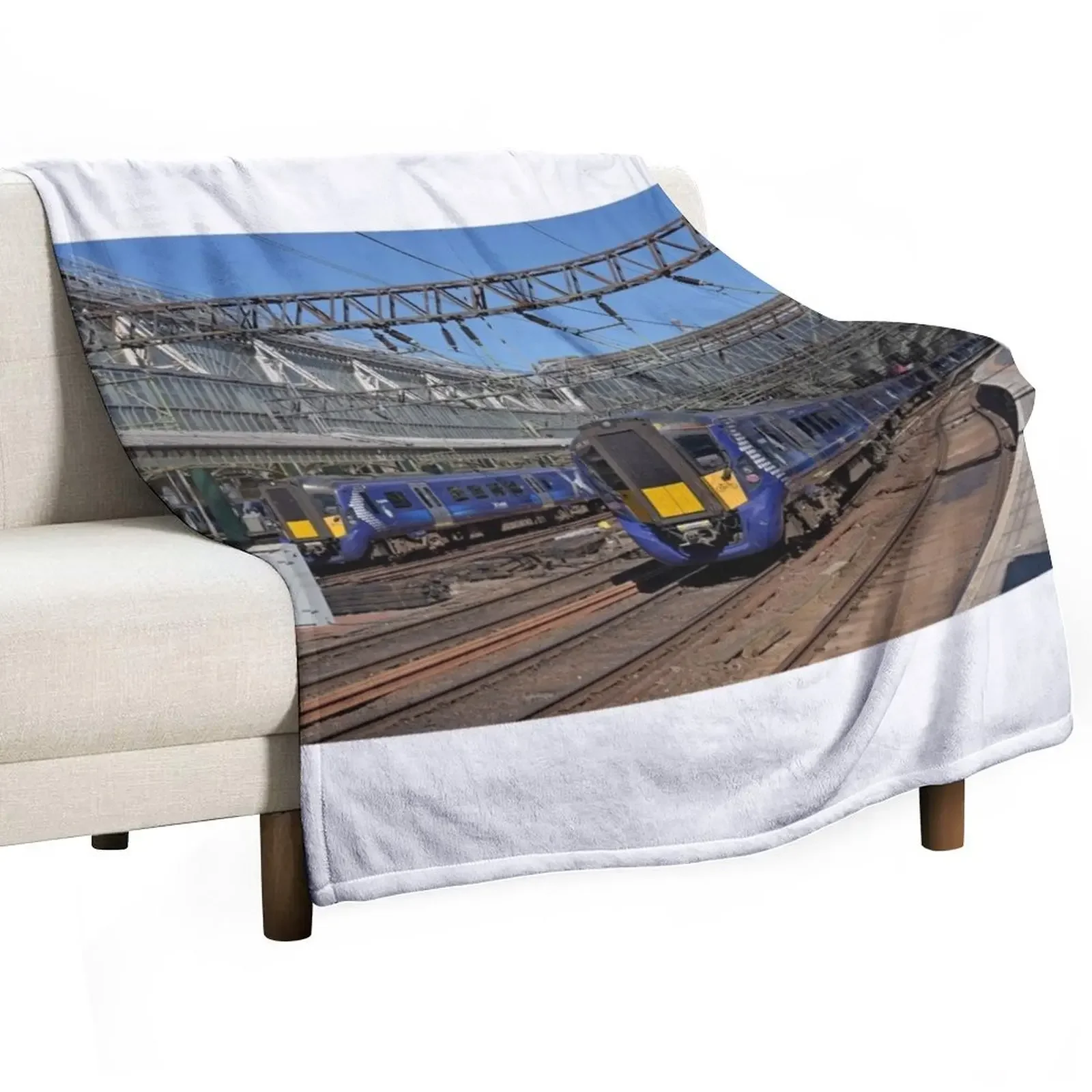 

Scotrail Class 380 trains at Glasgow Central Station Throw Blanket Softest christmas gifts Luxury St Decorative Sofa Blankets