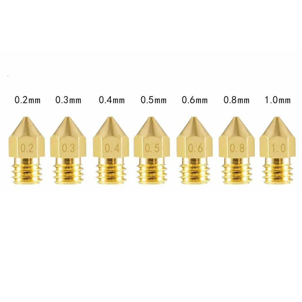 24pcs Brass Nozzle Set 3d Printer Mk8 3D Printer Nozzle Set Ender 3 CR10 CR10s 0.2mm 0.3mm 0.4mm 0.5mm 0.6mm 0.8mm 1mm