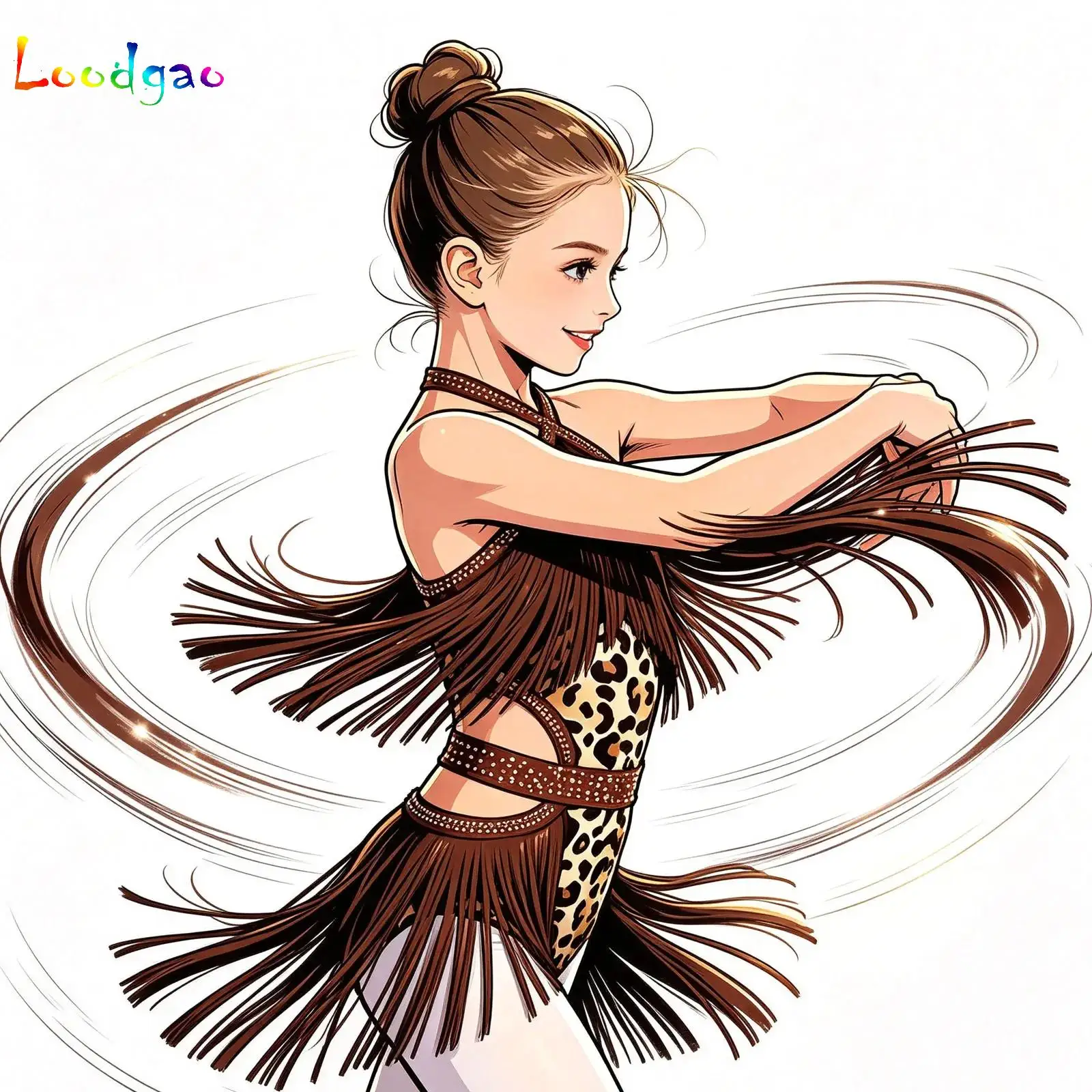 Kids Girls Latin Dance Leotard Dress Tassels Bodysuit Jumpsuit Shiny Rhinestones Cha-cha Samba Tango Stage Performance Costume