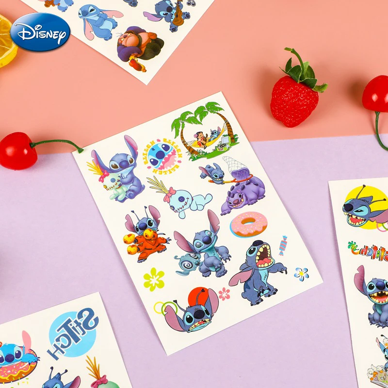 Anime Lilo Stitch Tattoo Stickers Cartoon Figure Kawaii Stitch Dolls PVC Kids Toys Sticker Children Action Figure Toy Stickers