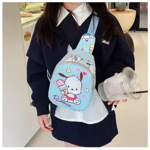 Anime Hello Kitty Sanrio Children Breast Bag 가 Kuromi Pochacco Messenger CinnaMoroll Pompompurin Backpack 12 Main Sales Backpack Anime - №6
