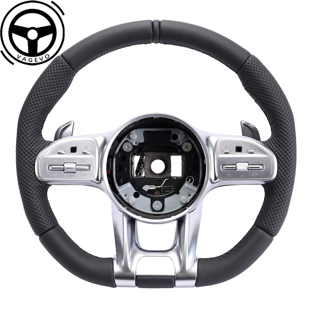 

Leather Steering Wheel For Mercedes Benz AMG A/B/C/E/G/S GLA GLB GLS GLE GLC Leather Perforated Multifunctional Steering Wheel