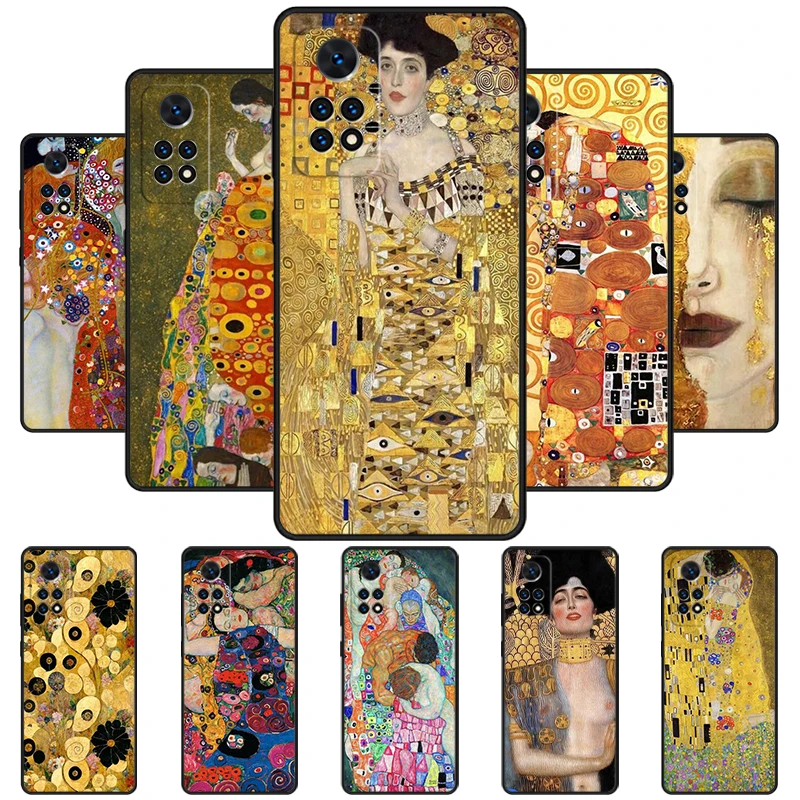 Gustav Klimt Abstract painting Phone Case For Redmi Note 11 EPro 11S 10T 9S Promax 8 Pro Xiaomi Mi 11 12X 12S Ultra Cover