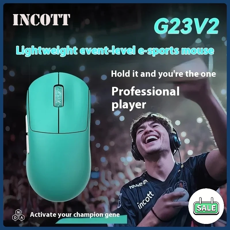 

Incott G23V2 Mouse 8K PAW3395 Tri-Mode Bluetooth Wireless Mouse Office 47grams Lightweight Ergonomic Mice Gamer Accessories
