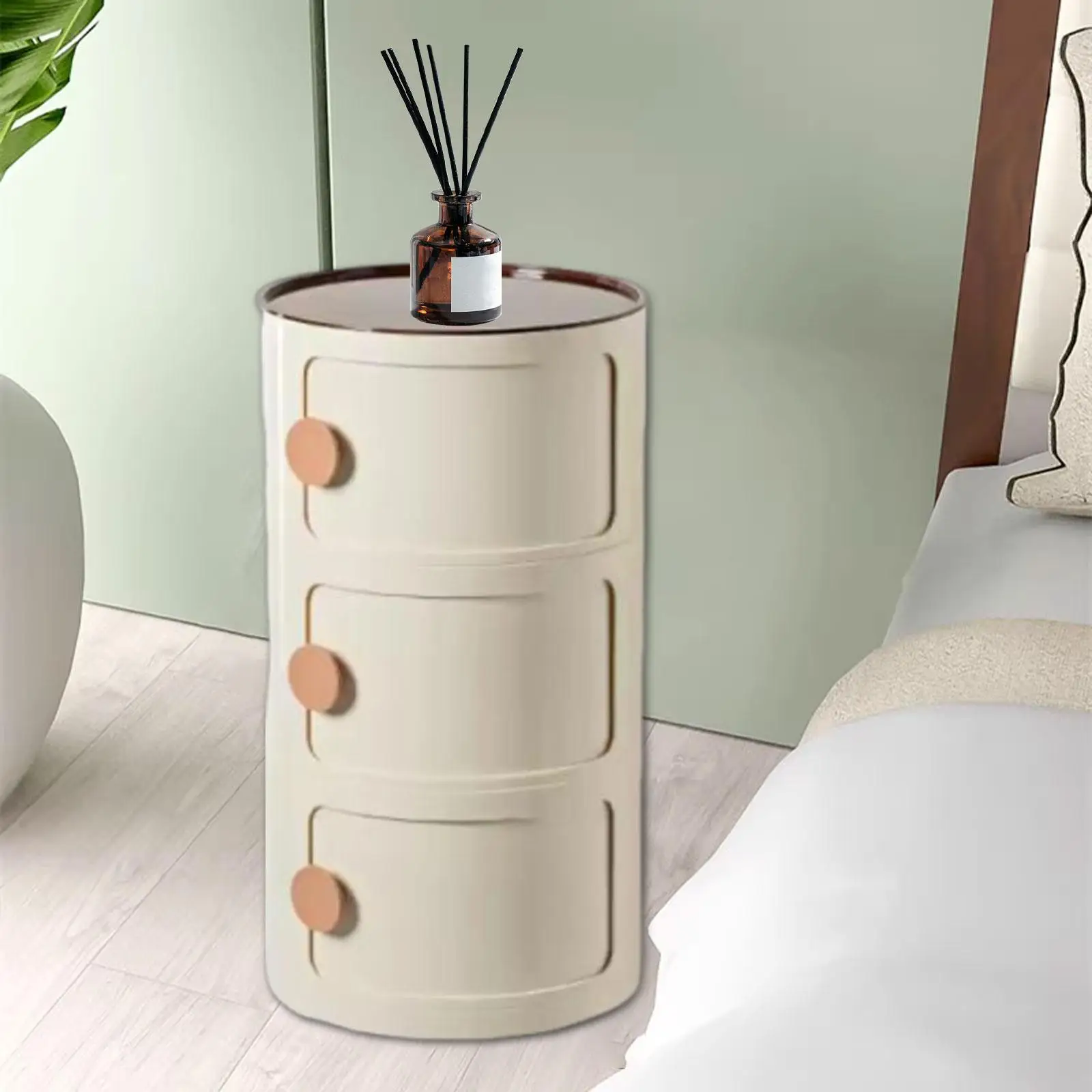 

Современный круглый прикроватный столик с ящиками, акцентный шкафчик для хранения, компактная мебель для спальни и гостиной