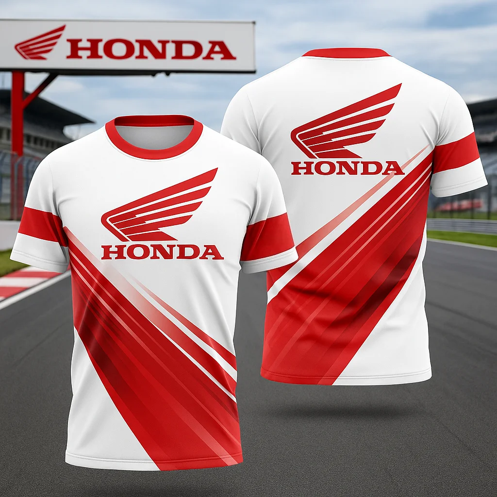 

Новый мотоциклетный гоночный костюм Honda 2025 года с короткими рукавами, летняя мужская и женская футболка для езды на велосипеде на открытом воздухе, быстросохнущая футболка с круглым вырезом