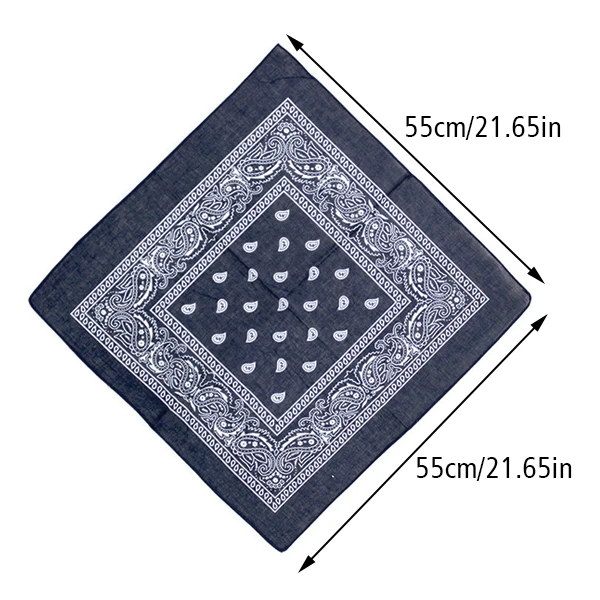 Unisex Bandana Kerchief Punk Hip Hop Cotton Cashew Flower Print Handkerchief Women Men Fashion Head Scarf Headwear Head Wrap