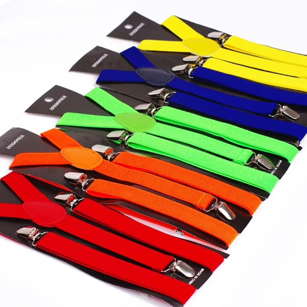 Y Back Style Men Women Solid Color Unisex Suspenders Elastic Adjustable Straps Suspenders Braces